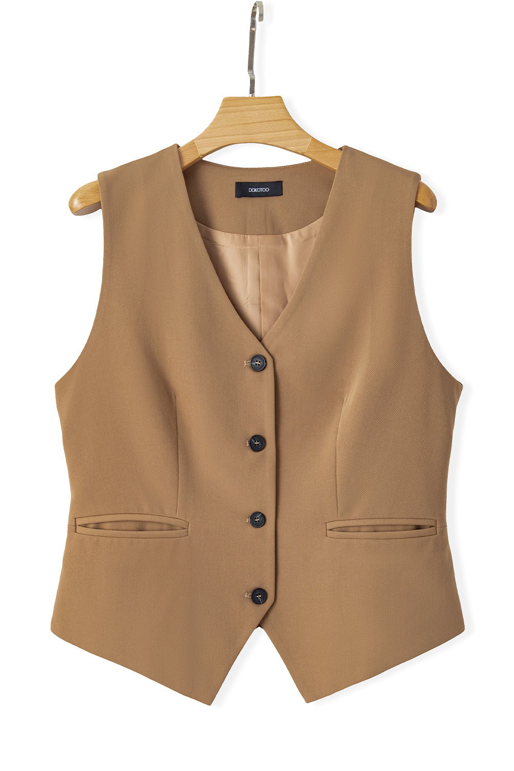 Button up V Neck Suit Vest