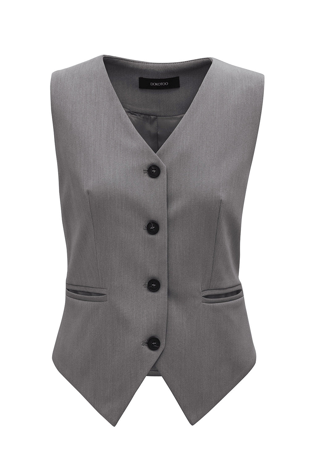 Button up V Neck Suit Vest